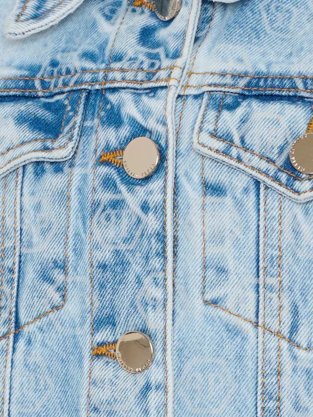 Джинсовая куртка на пуговицах Philipp Plein Junior, синий — фото 3