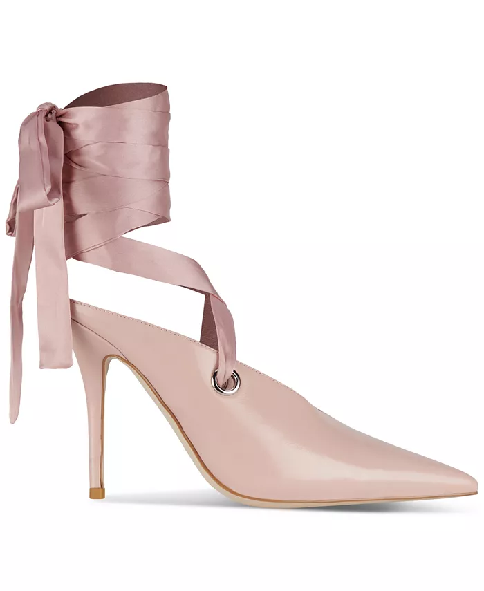 Гратео Скульптурные Высокие Каблуки Шнурованные Мюли Jeffrey Campbell, розовый — фото 2