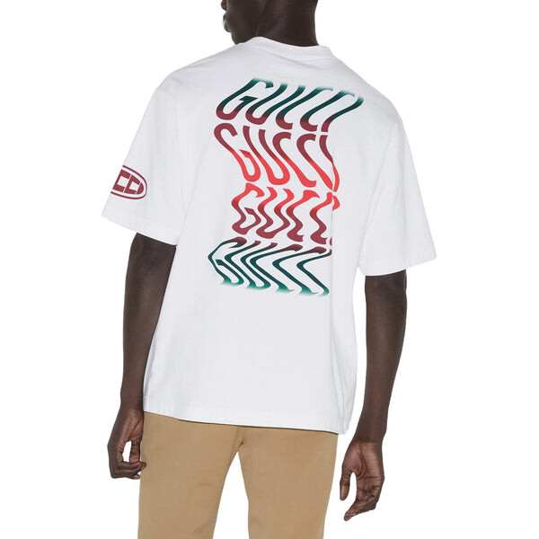 Футболка print cotton jersey t-shirt 'white' Gucci, белый — фото 2