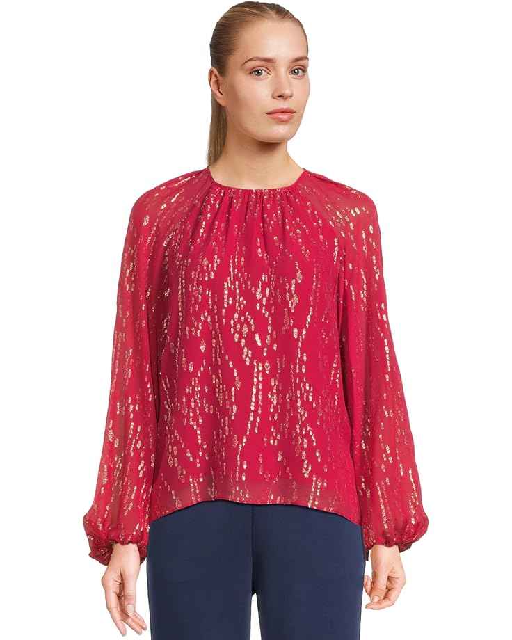 

Топ Lilly Pulitzer Noraleen Silk Top, цвет Malbec Red Fish Clip Chiffon