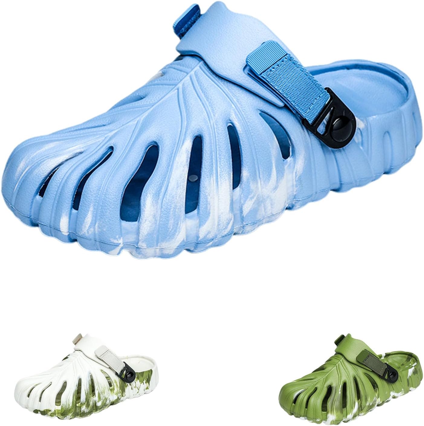 

Тапочки «Монстера» для женщин и мужчин, тапочки с толстой подошвой и мягкой подушкой, нескользящие, быстросохнущие, из ЭВА, для пляжа и душа Imtosec, синий