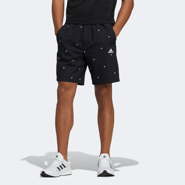 Шорты fi short aop logo printing athleisure casual sports shorts black Adidas, черный — фото 3