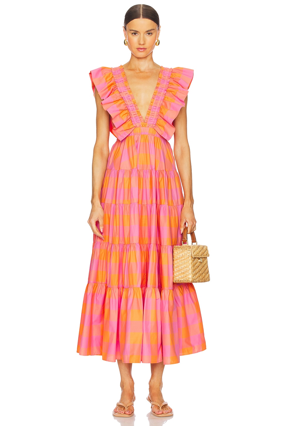 

Платье Shandrani "Sundress", gingham pink & orange