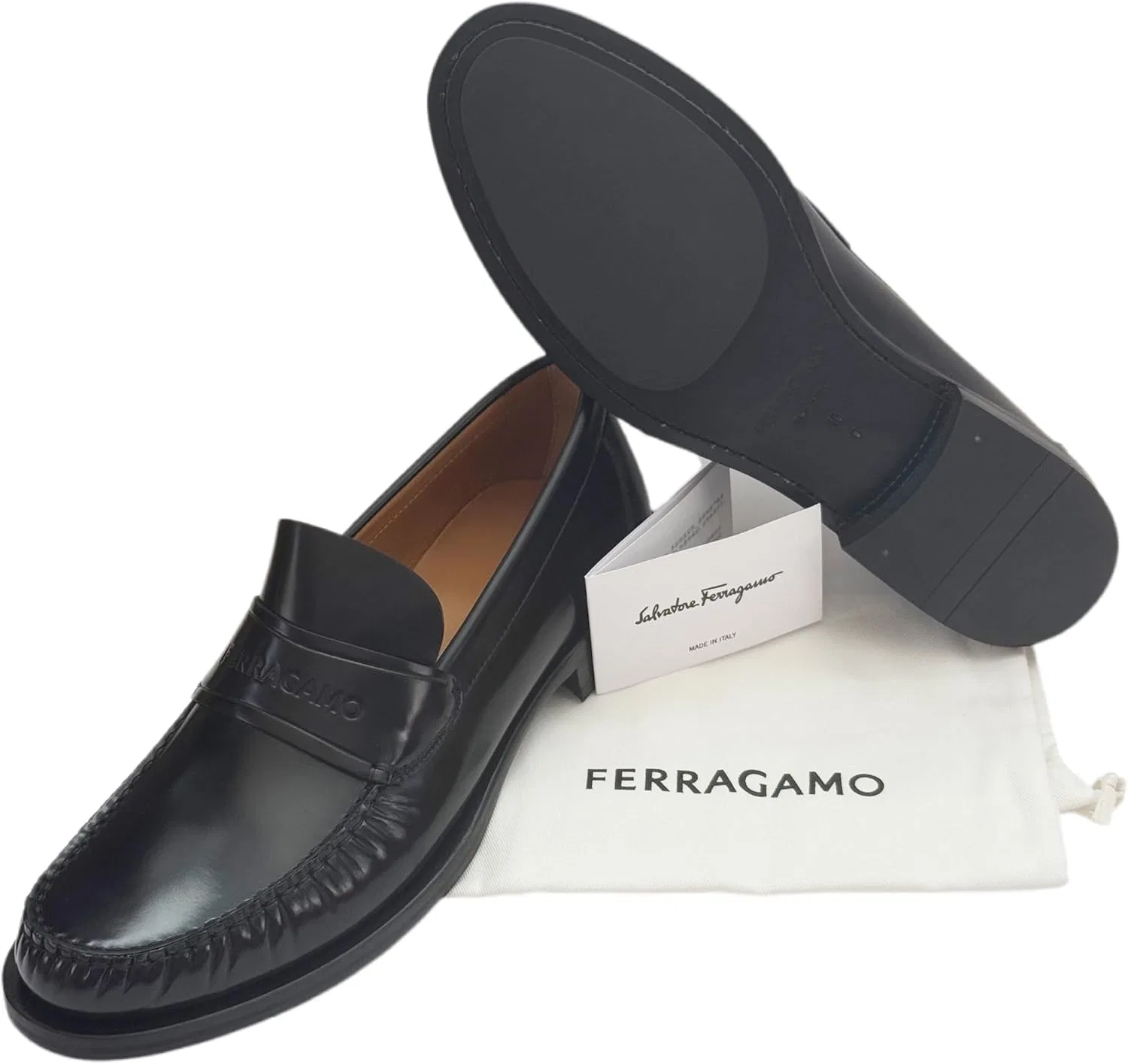 Мокасины из телячьей кожи Salvatore Ferragamo, черные — фото 2