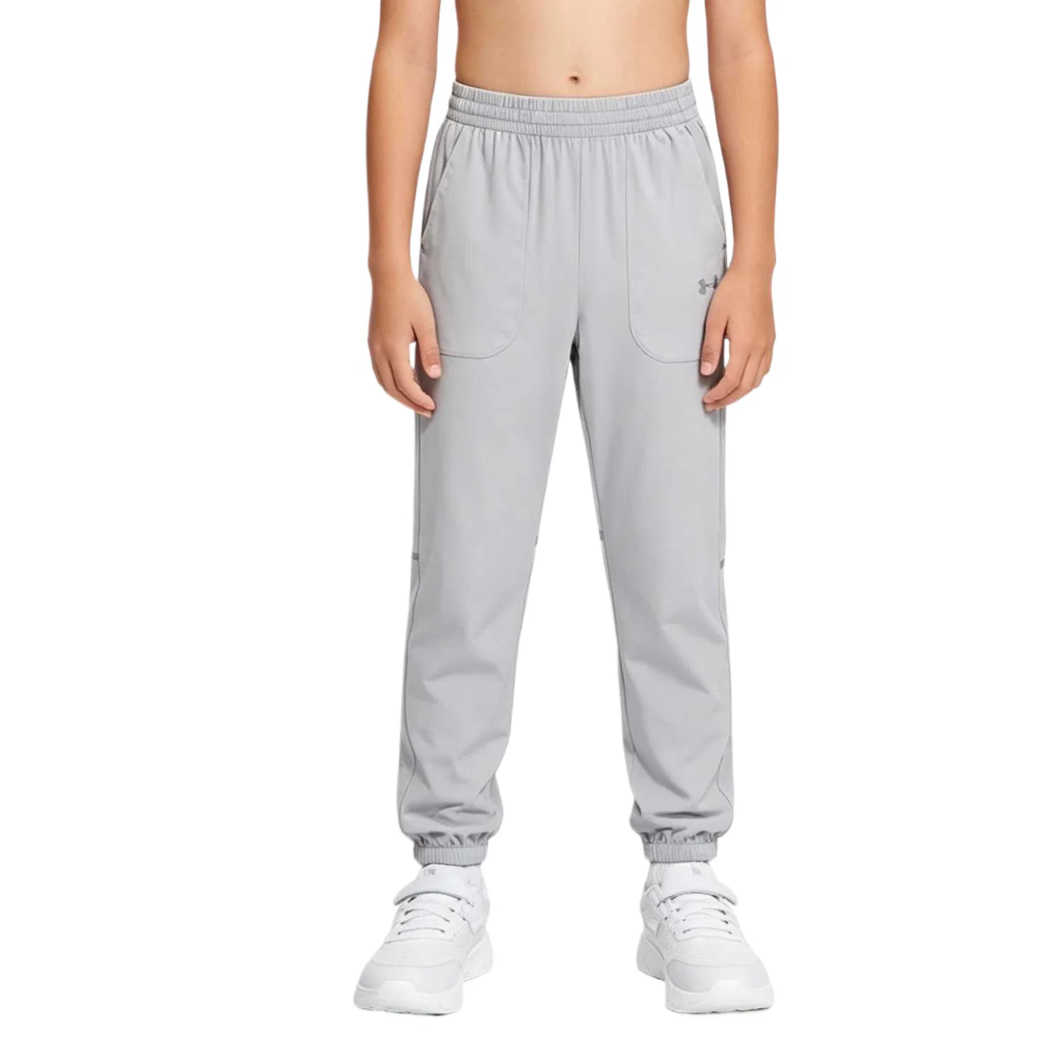 Детские штаны спортивные Under Armour светло-серые — фото 3
