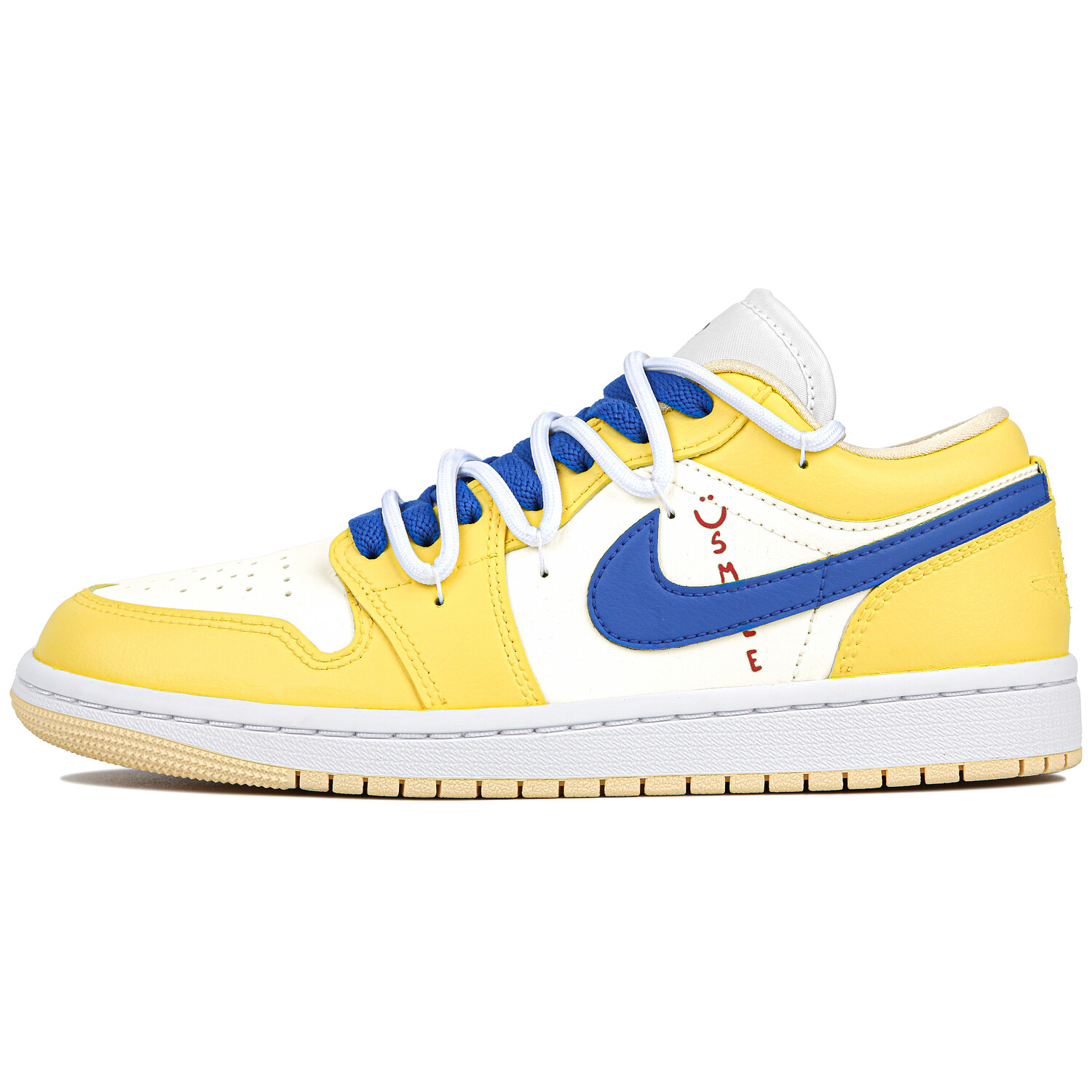 

Кроссовки Air Jordan 1 Skateboarding Shoes Women's Low-top Blue/Yellow, желтый