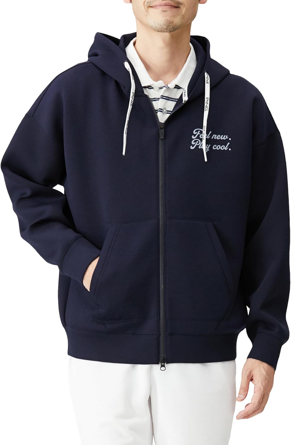 

Мужская толстовка с длинными рукавами и застежкой-молнией Pin Apparel 621-4162201 (легкая, из картона) / верхняя одежда для гольфа, темно-синяя (120navy) Ping, Синий, Мужская толстовка с длинными рукавами и застежкой-молнией Pin Apparel 621-4162201 (легка