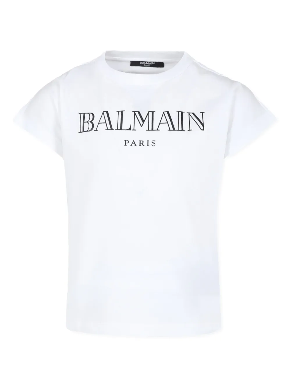 

Футболка из органического хлопка с логотипом Balmain Kids, белый