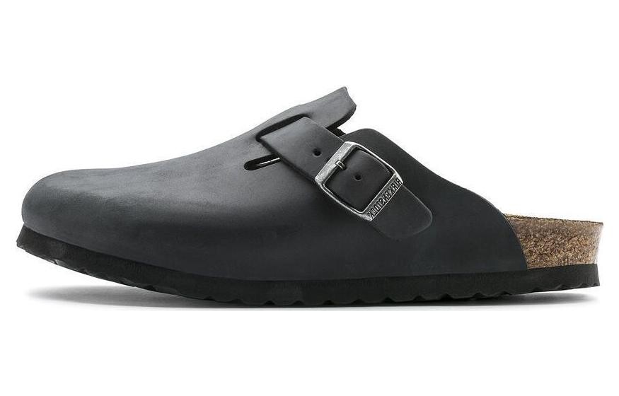 Шлепанцы Boston Oiled Leather Black Birkenstock