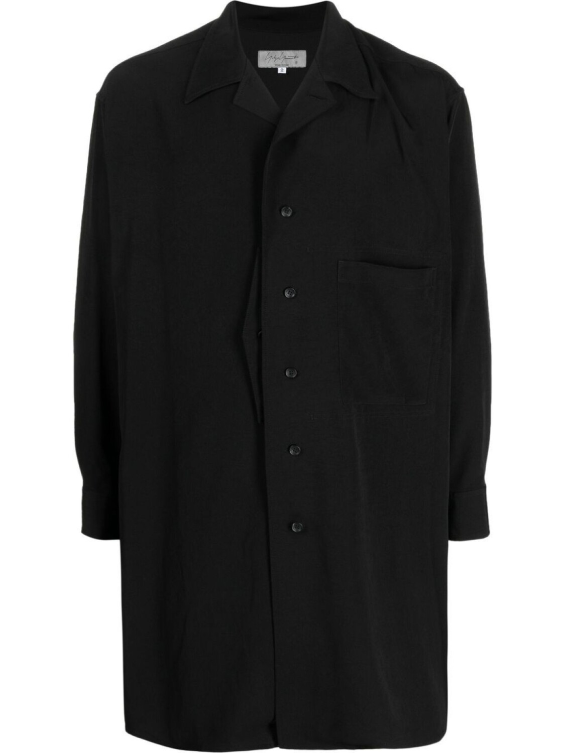 

Yohji Yamamoto рубашка с длинными рукавами и карманами, черный