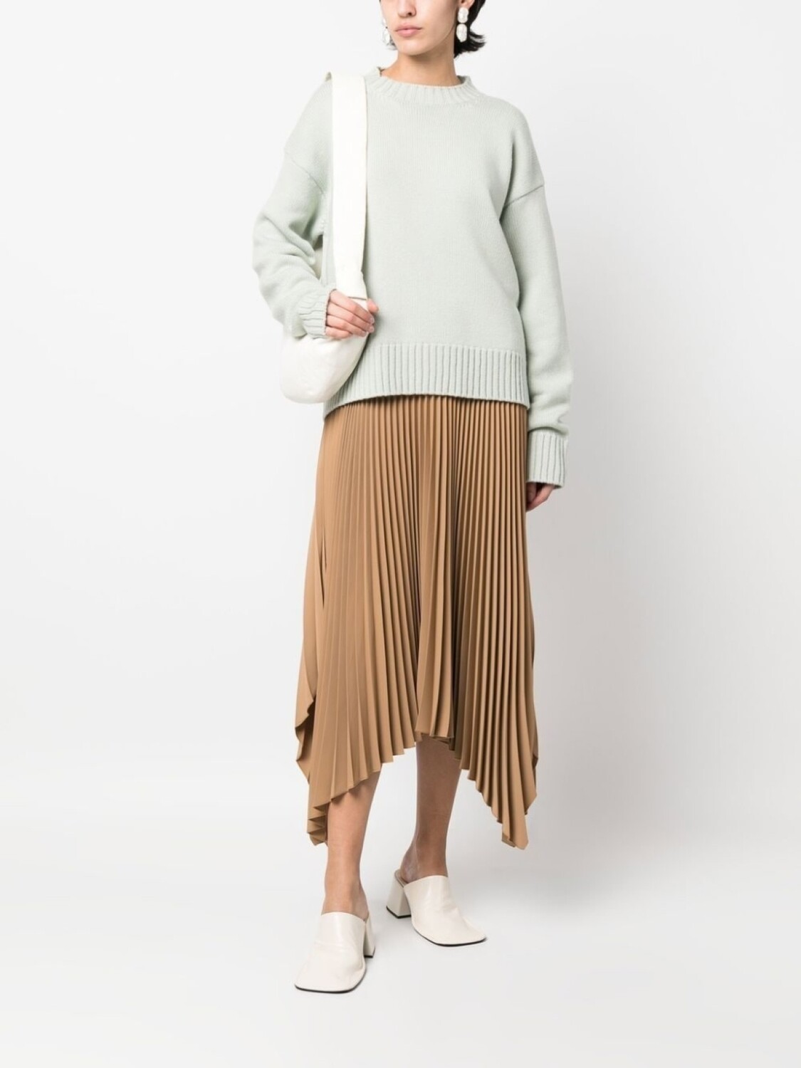 Jil Sander кашемировый джемпер тонкой вязки, зеленый — фото 2