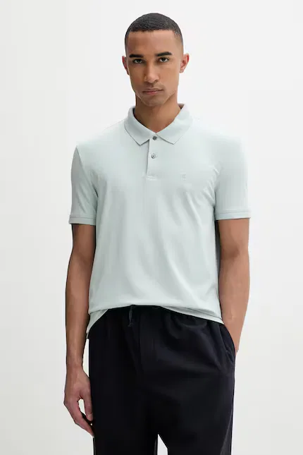 Поло Calvin Klein из эластичного хлопка, зеленый