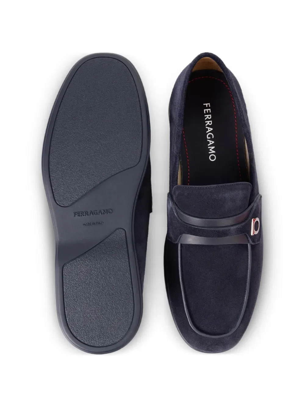 Кожаные лоферы Ferragamo, синий — фото 3