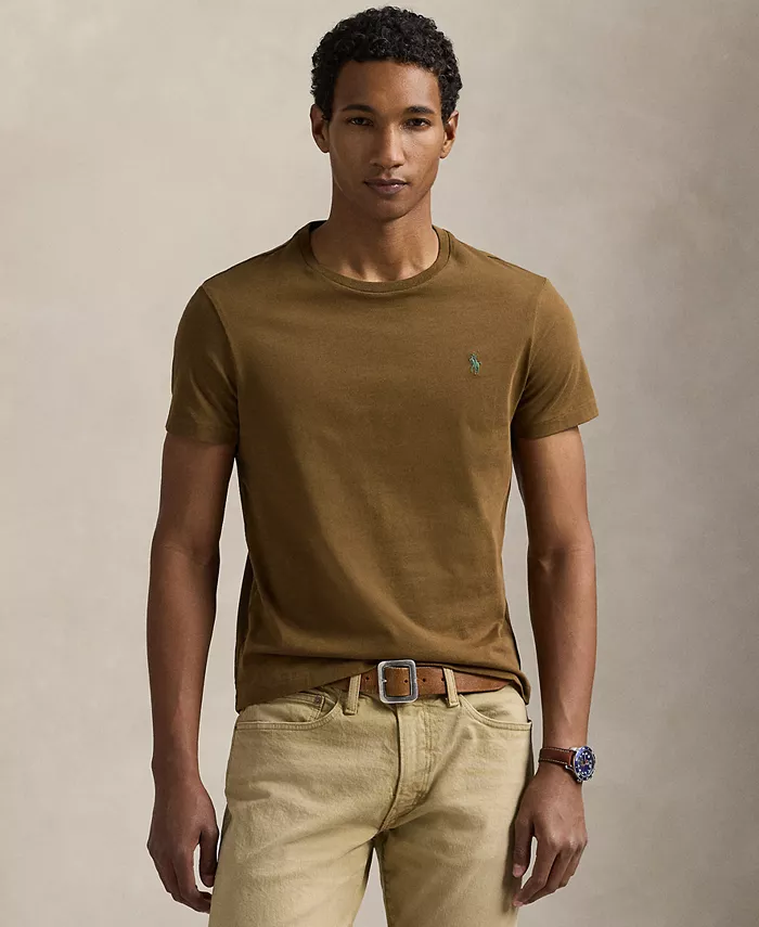 

Мужская футболка классического кроя с круглым вырезом Polo Ralph Lauren, коричневый