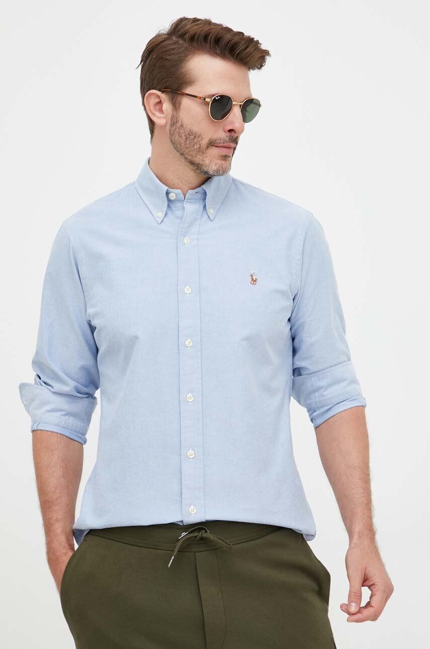 

Хлопковая рубашка Polo Ralph Lauren, синий