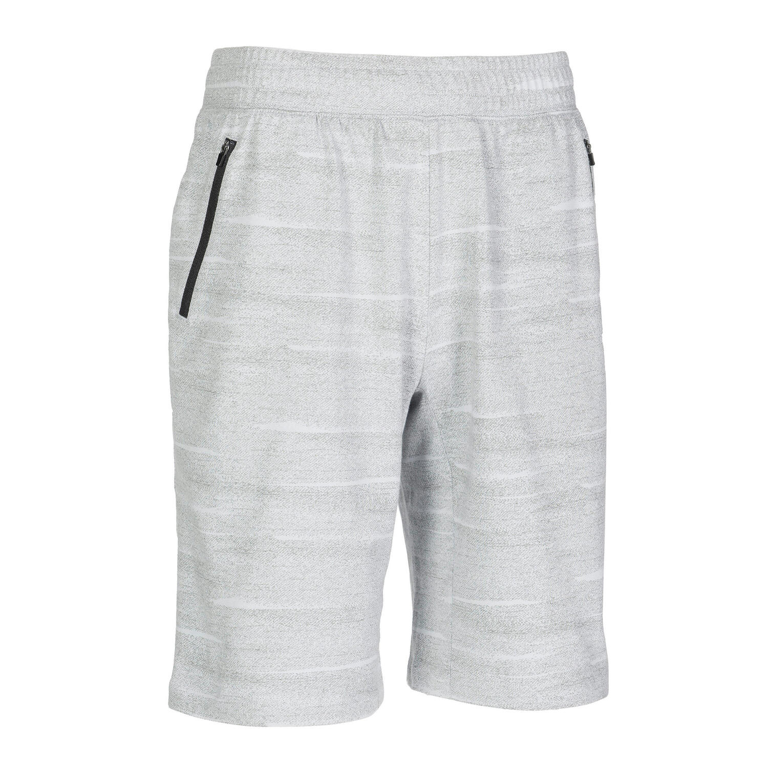 

Мужские базовые спортивные шорты с молнией Domyos - серебристо-серые