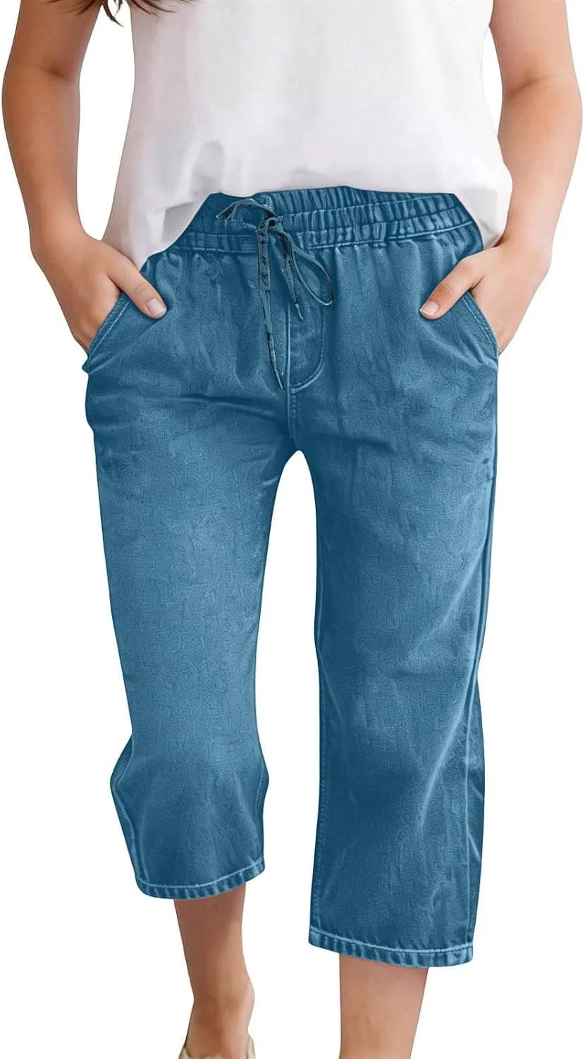 Капри faux jeans, Dovford, Light Blue