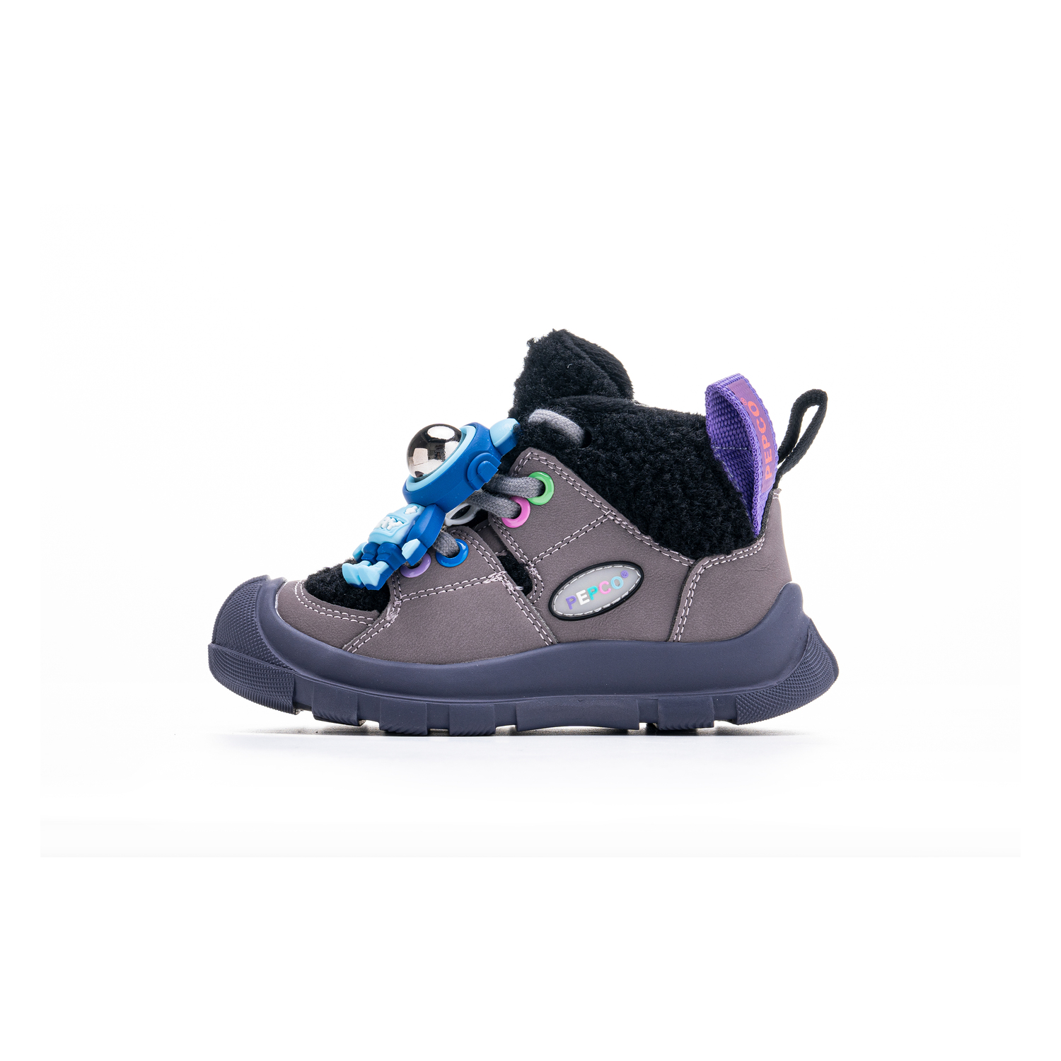 Slip Resistant Anti Kick Abrasion Resistant Thermal High top Kids Lifestyle Shoes Kids' XIAOZHUBANNA, серый — фото 2