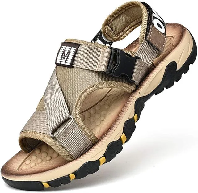 Летние уличные сандалии Asifn Men Fashion с лентами, спортивные походные удобные тапочки, водонепроницаемые, прохладные, дышащие, песочные обувь, хаки