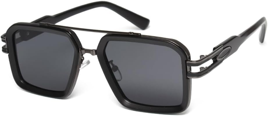 

Солнцезащитные очки в стиле ретро, ​​квадратные, модные, для мужчин и женщин, с двойной оправой, унисекс, металлические, стильные, с защитой от УФ-излучения UV400 UJNHGQ, C1