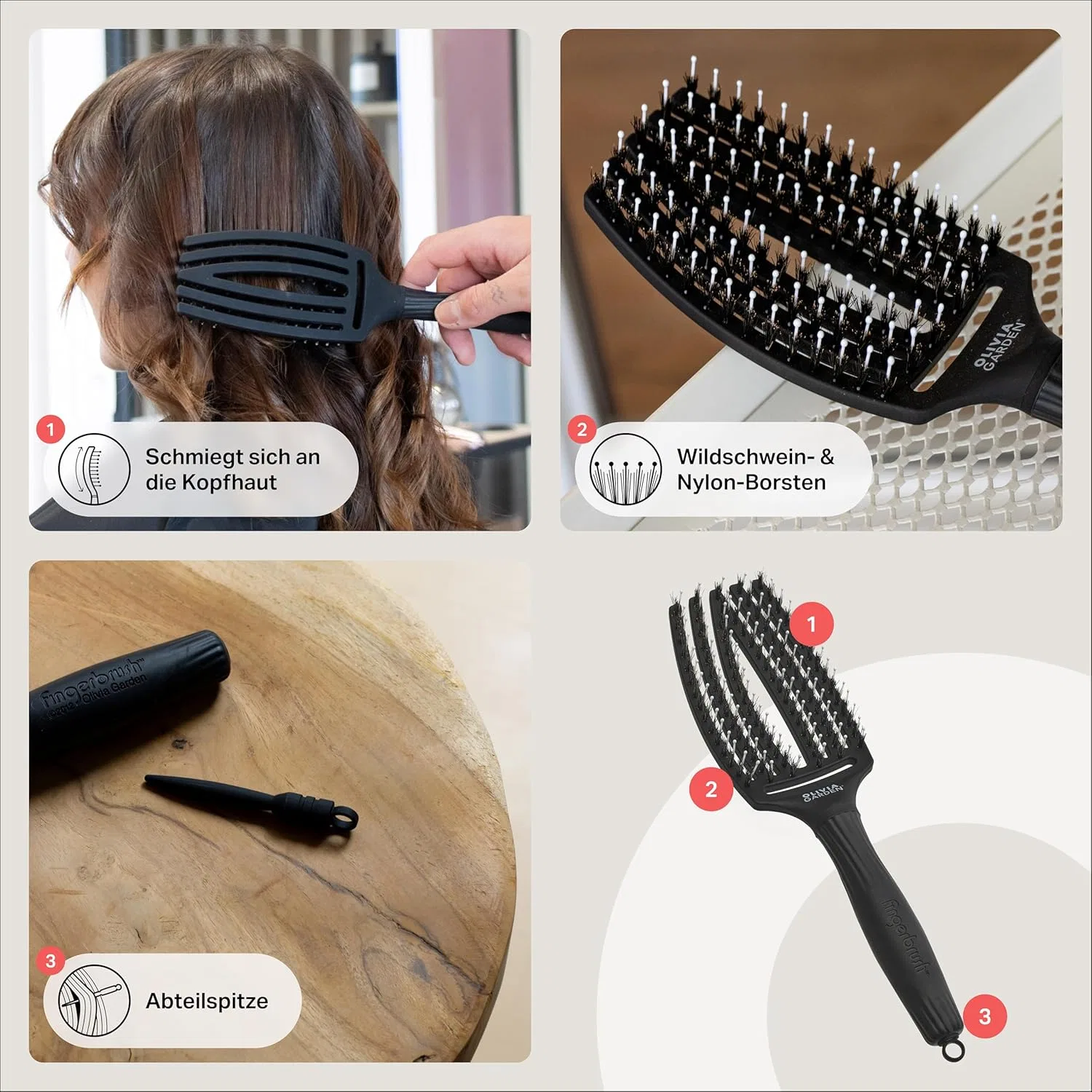 Щетка для волос «Fingerbrush Combo» от Olivia Garden Olivia Garden — фото 4