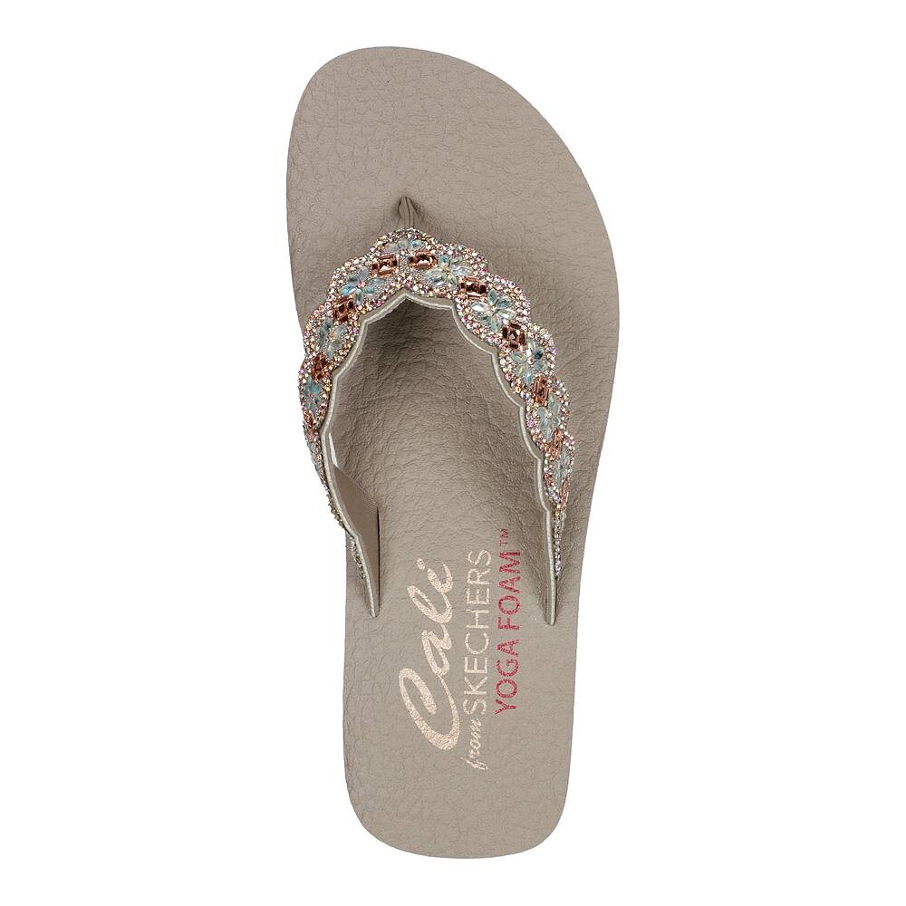 Женские сандалии Skechers Cali Vinyasa Happy Spring на танкетке с ремешками, цвет Taupe — фото 3