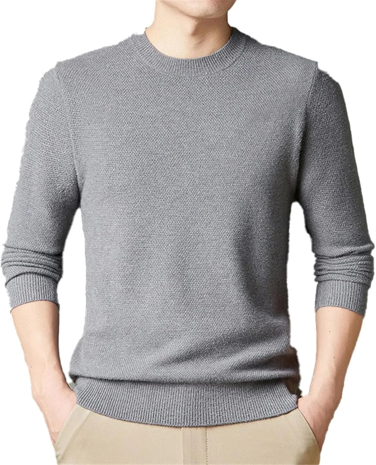 

Мужской свитер с круглым вырезом и длинным рукавом, утепленный CXLCZNKG