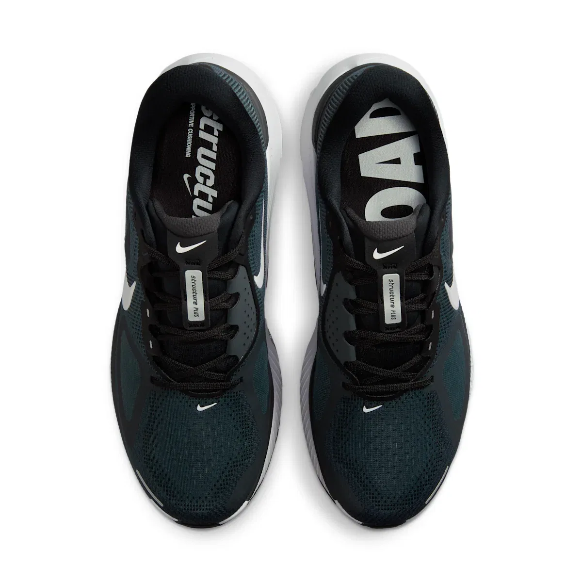 Мужские беговые кроссовки Structure Plus для бега по шоссе (широкая модель) Nike, черный — фото 4
