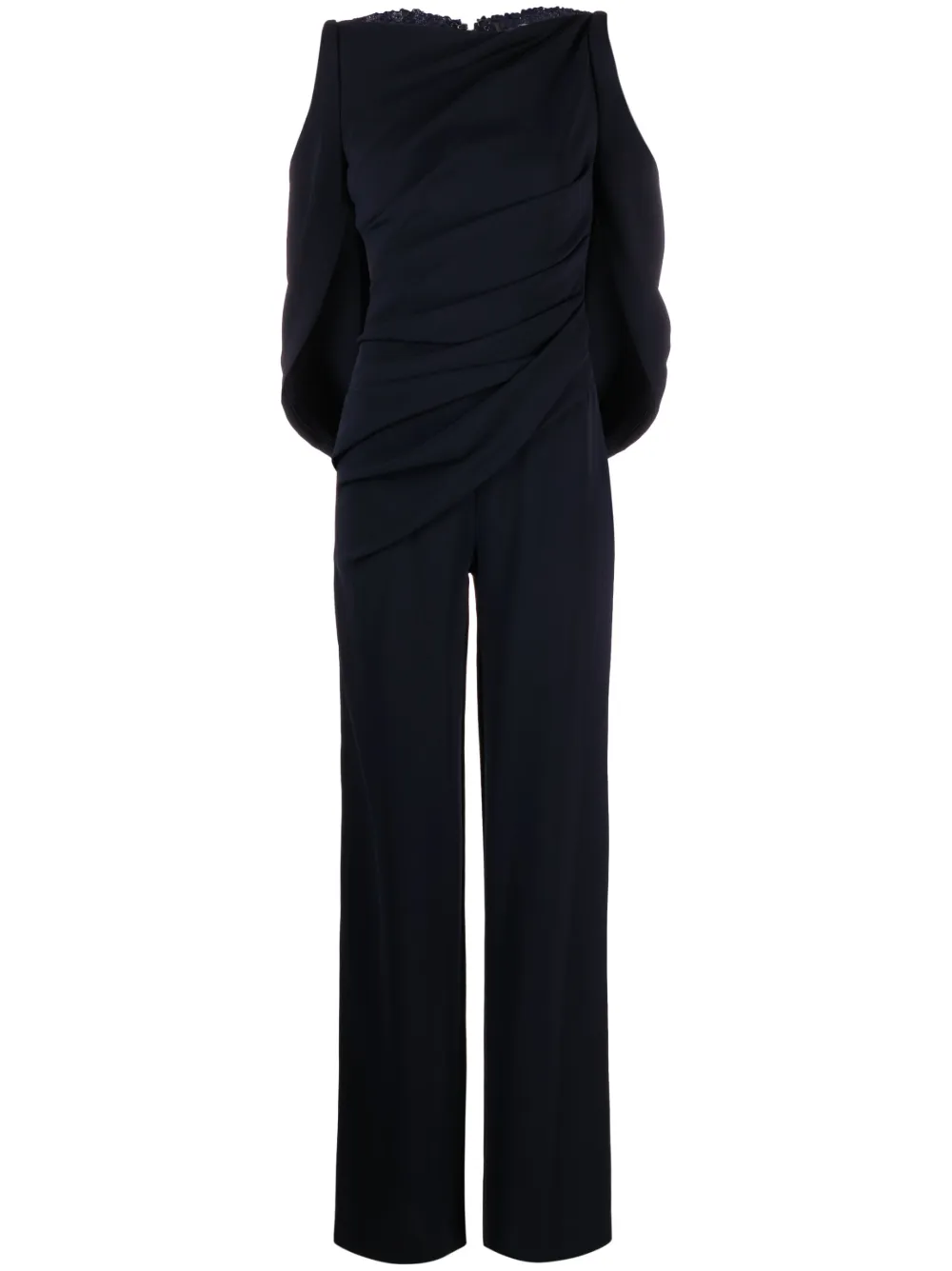 

Комбинезон с открытыми плечами и кружевом Talbot Runhof, синий