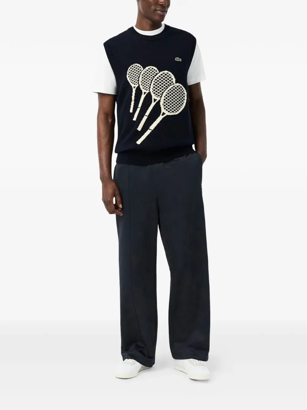Эластичные спортивные брюки Lacoste, черный — фото 2