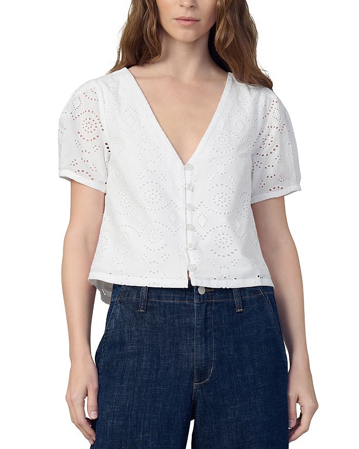 

Блуза с коротким рукавом и ажурной вышивкой Halle Joe's Jeans, белый