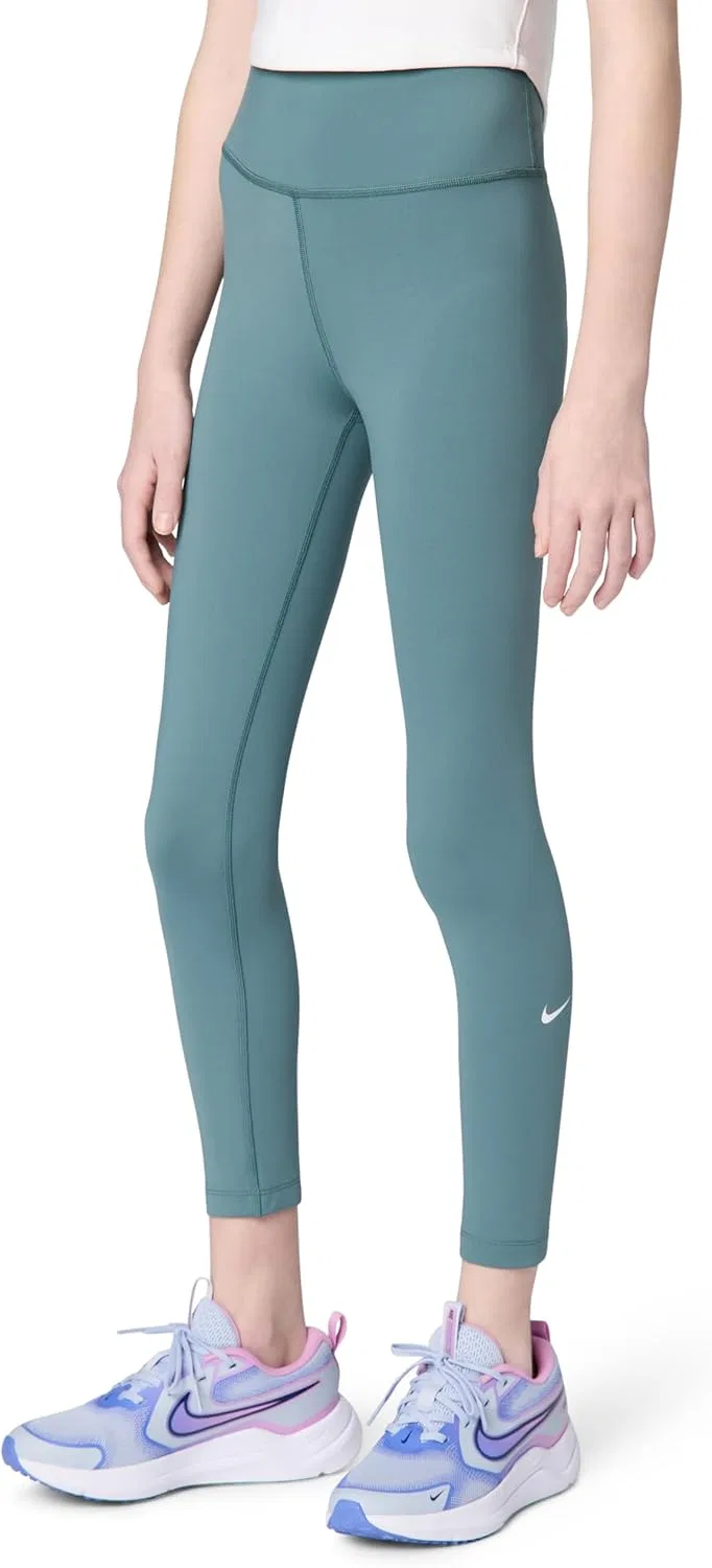 Леггинсы для девочек Dri-FIT, Nike, цвет Mineral Slate/White