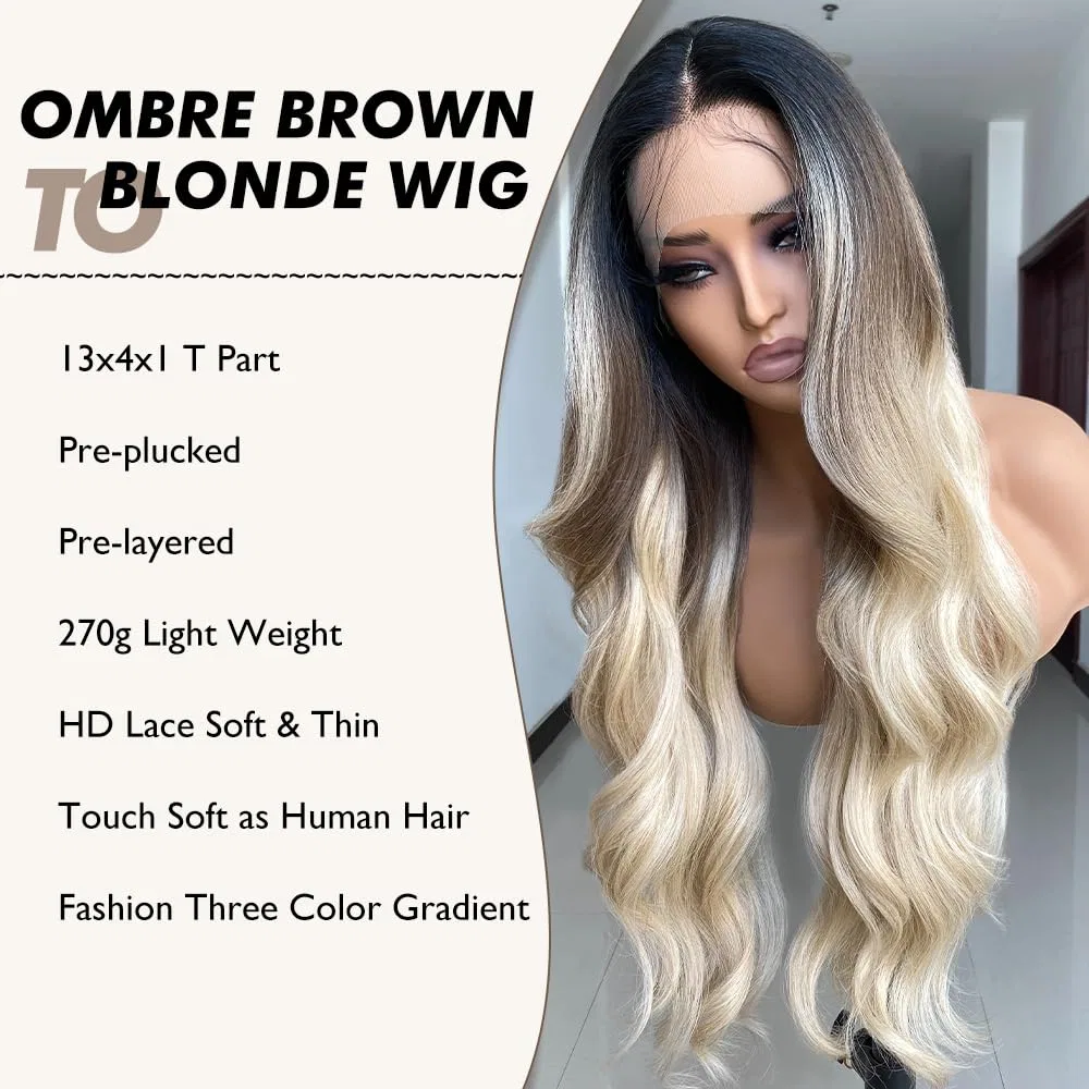 Длинный волнистый парик с черными корнями «Ombre Blonde» от X-Tress X-Tress, Ombre To Blonde — фото 3