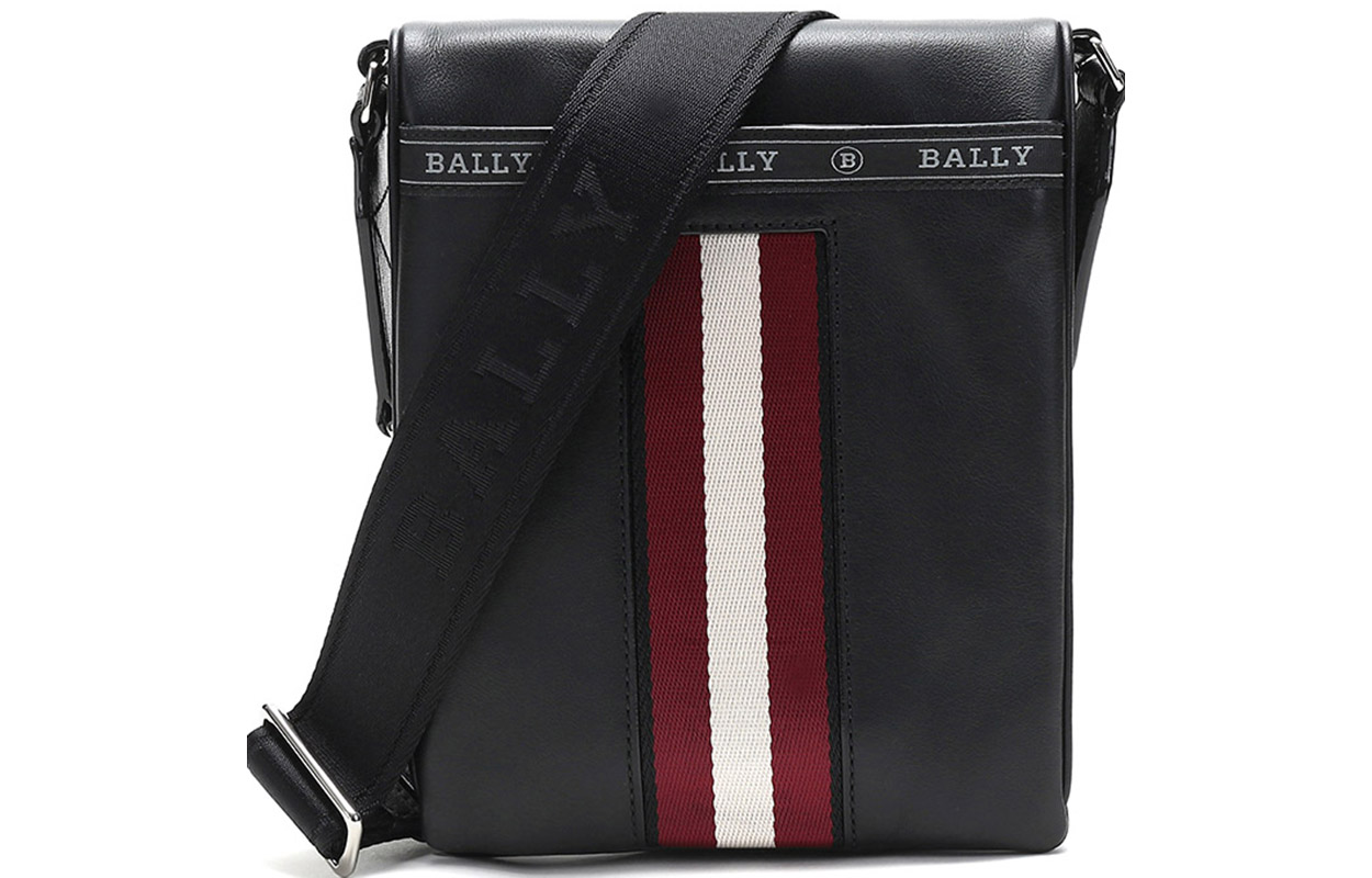 

Кожаная сумка через плечо, мужская черная BALLY