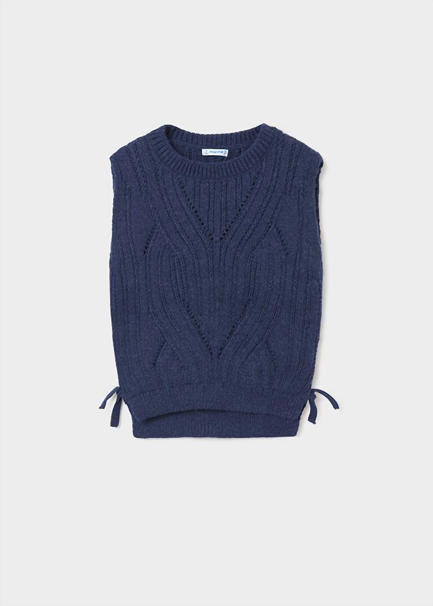 Жилет-свитер джинсово-синего цвета Mayoral, Denim Blue — фото 2
