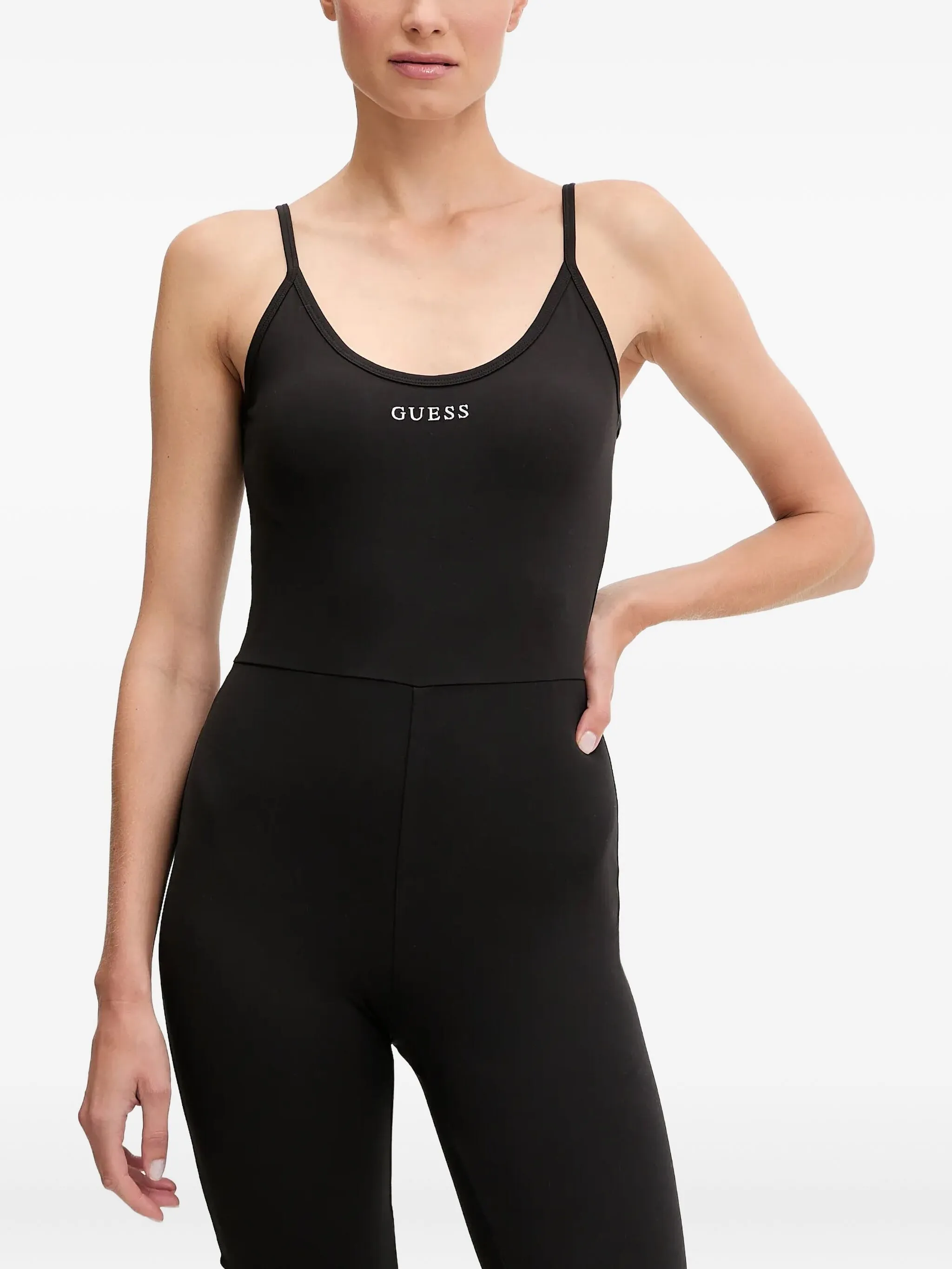 

Расклешенный комбинезон с логотипом Guess Usa, черный