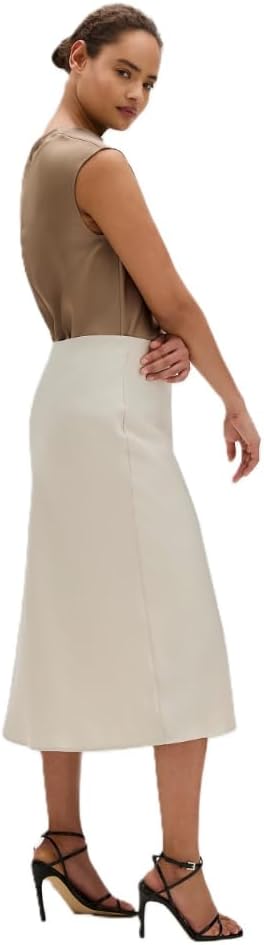 

Юбка миди Calvin Klein женская матовая атласная, Oatmeal