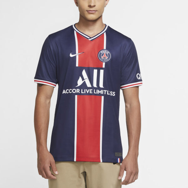 Футболка psg paris german home jersey short sleeved men blue Nike, синий — фото 4