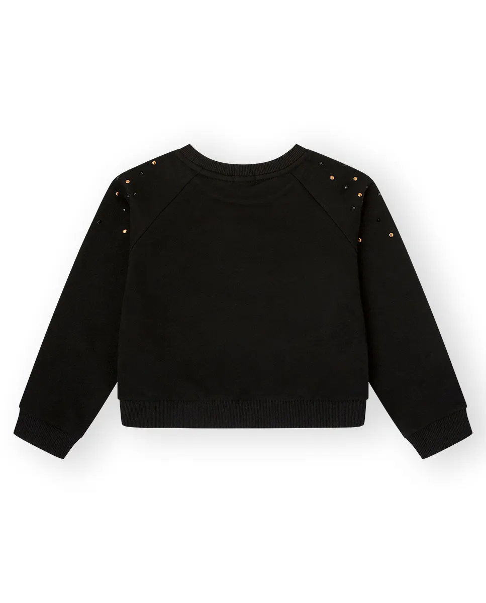 

Черная толстовка для девочки с заклепками Canada House