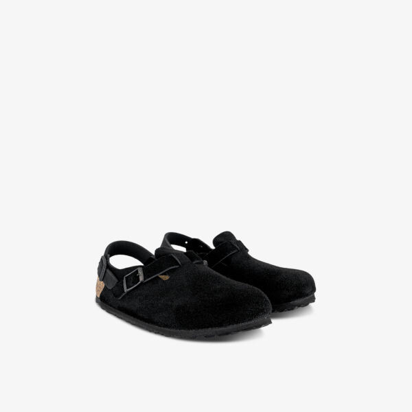 Замшевые туфли-сабо с тисненым логотипом Tokio Birkenstock, черный — фото 3