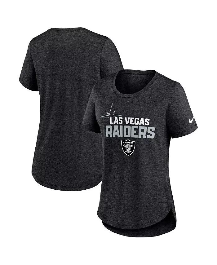 

Женская черная футболка из трех смесей Heather Las Vegas Raiders Local Fashion Nike