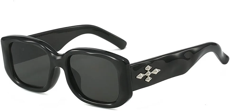 

Солнцезащитные очки для женщин и мужчин, прямоугольная оправа из поликарбоната, серебристое покрытие, винтажный стиль, защита от ультрафиолета UV400 VFDHN, C1