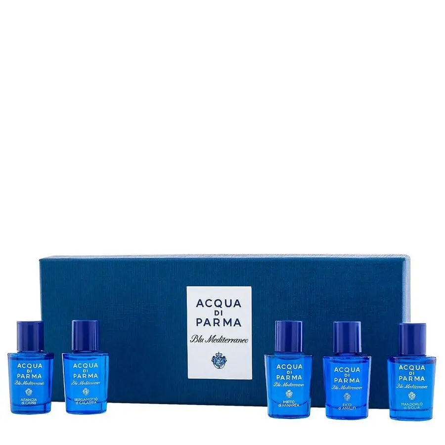 

Набор миниатюр парфюмерии Paermazhishui Blue Mediterranean Matching Set Eau De Toilette EDT 5*5 мл Acqua Di Parma, оранжевый 5ml+Lemon 5ml+Fig 5ml+Lilly Pilly 5ml+Almond 5ml