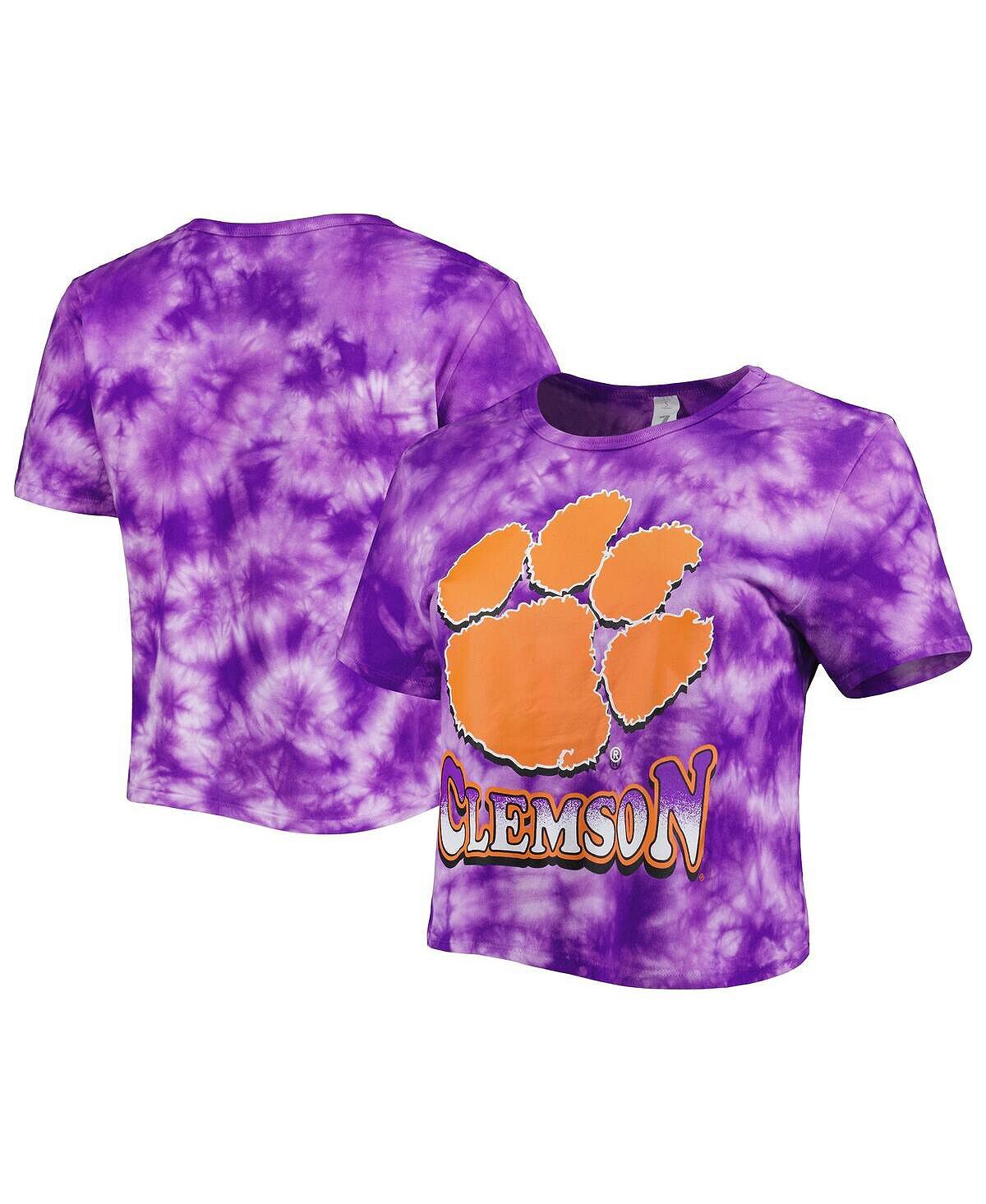 

Женская фиолетовая укороченная футболка Clemson Tigers Cloud-Dye ZooZatz, Фиолетовый, Женская фиолетовая укороченная футболка Clemson Tigers Cloud-Dye ZooZatz