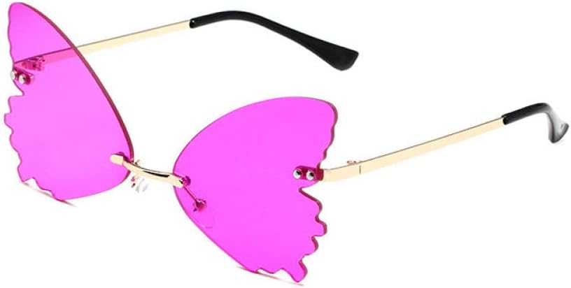 

Солнцезащитные очки MUTYNE в винтажном стиле с крыльями стрекозы, модные без оправы, женские, с прозрачными линзами, мужские, розовые, с защитой от УФ-излучения UV400, C4