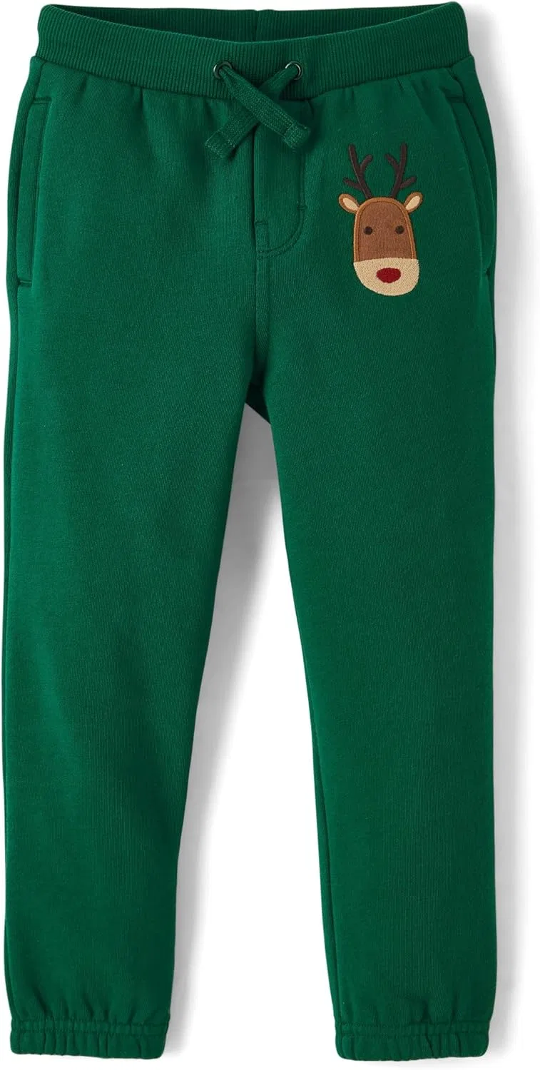 Детские флисовые спортивные штаны Gymboree для мальчиков и малышей, Green Reindeer