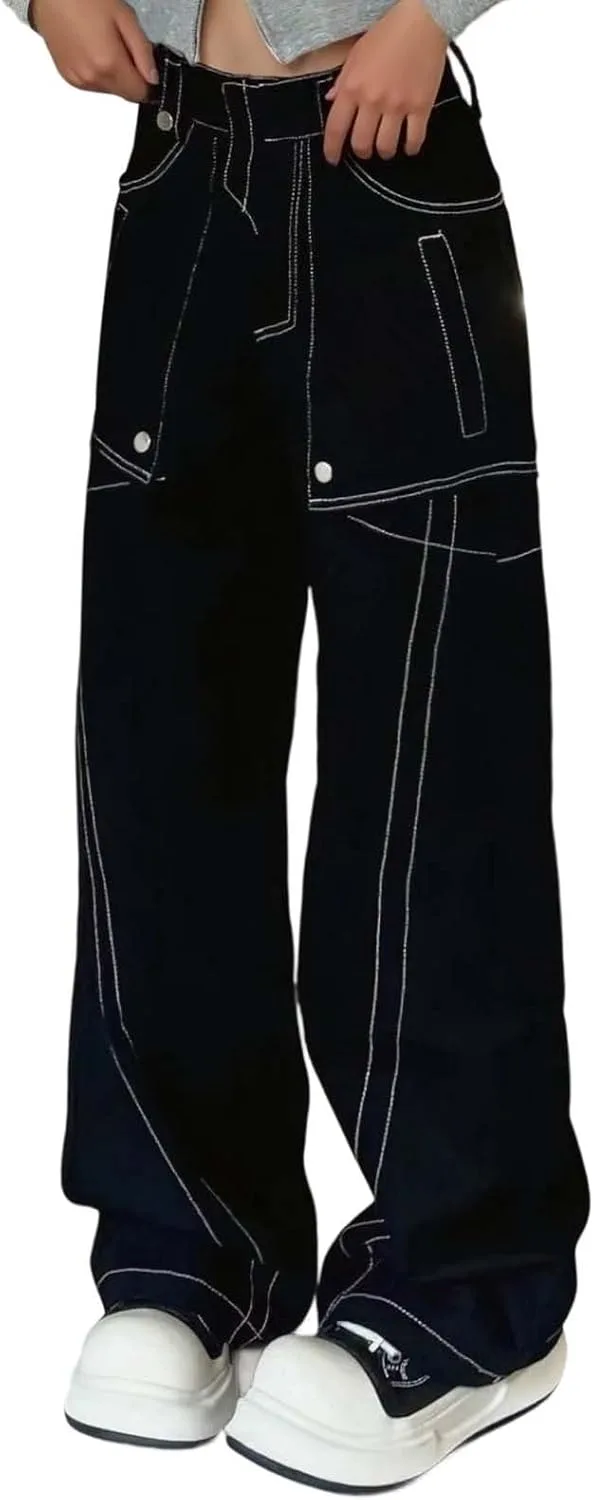 

Женские джинсы high waisted wide leg с карманами XINGJIAARTS