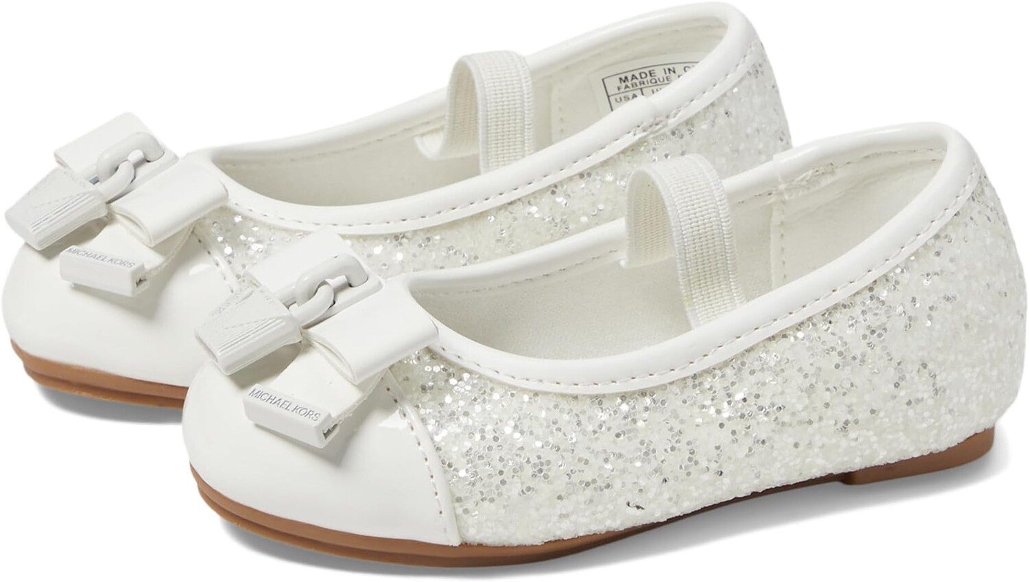 

Туфли на плоской подошве Michael Kors Kenya Lock, цвет White/Glitter