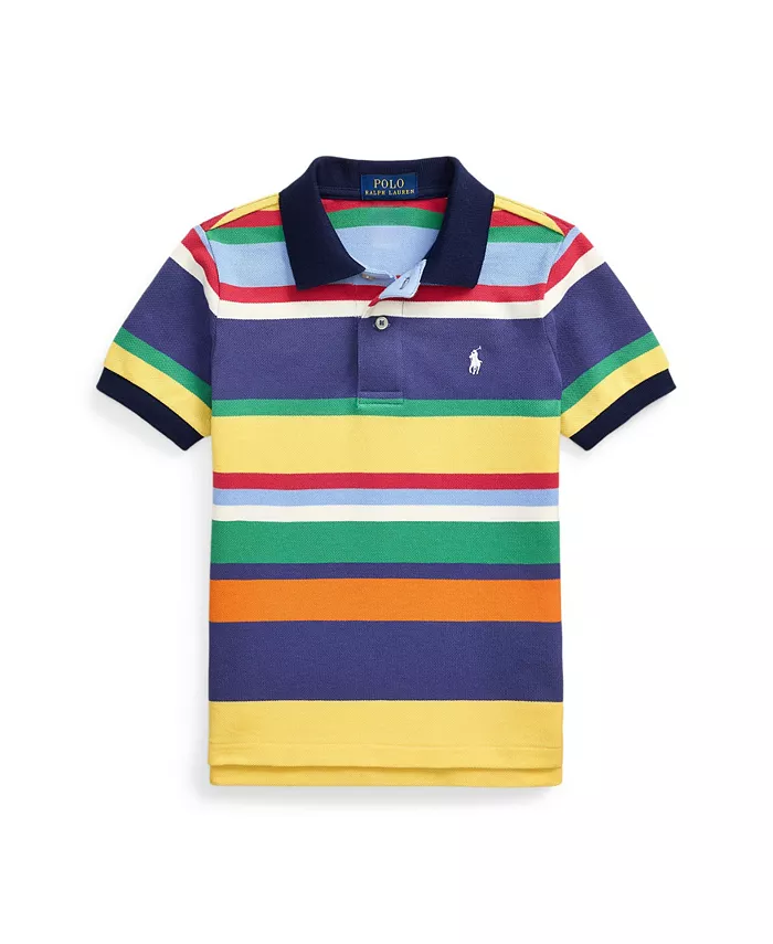 

Футболка-поло с полосками и сетчатой тканью для малышей и мальчиков Polo Ralph Lauren, мультиколор