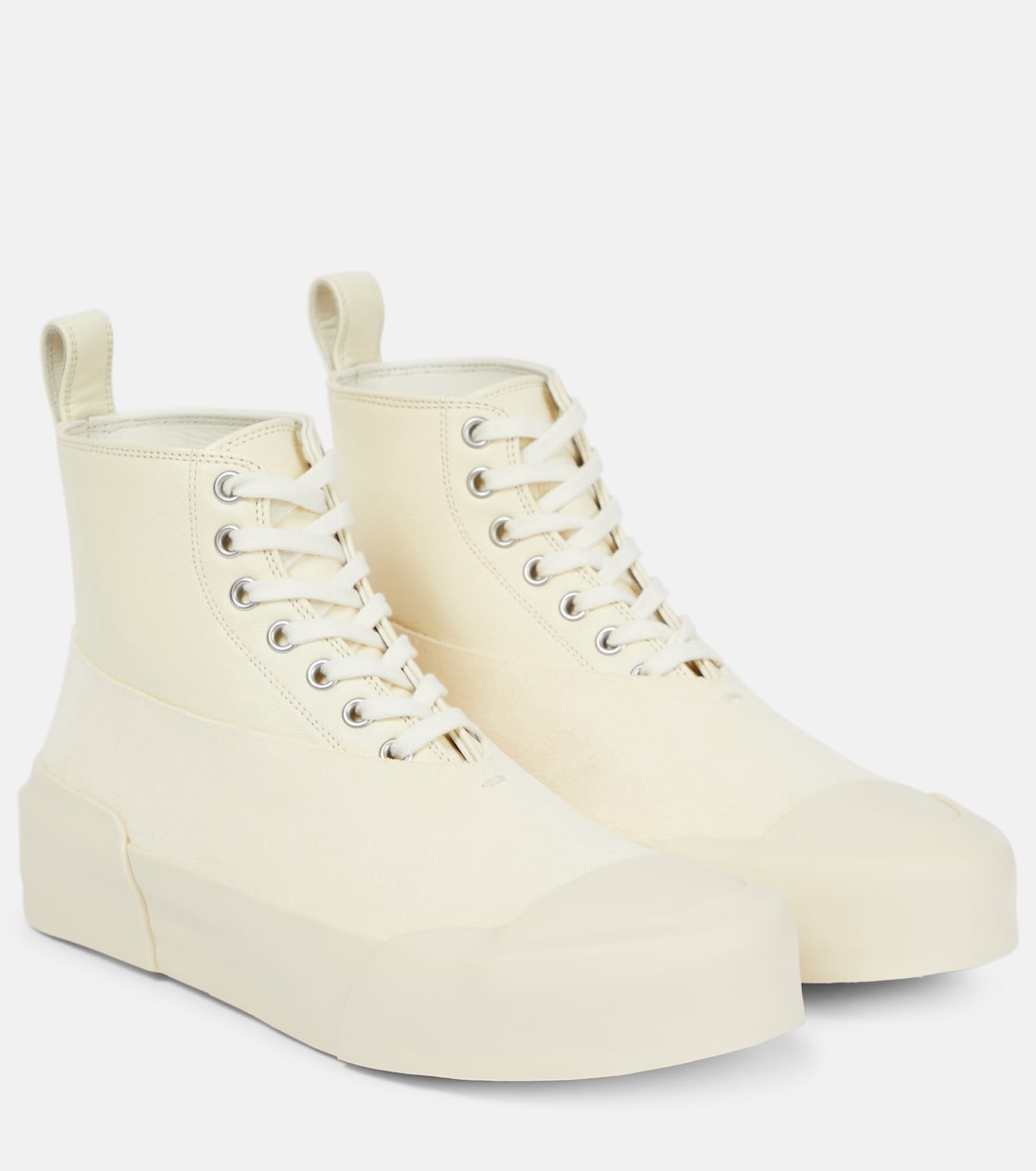 Кожаные высокие кеды Jil Sander, Toile